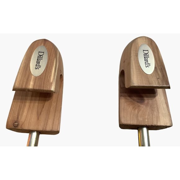 2 Dillard's Wooden Shoe Tree Shapers Stretchers Adjustable M/L Vintage - Picture 3 of 6
